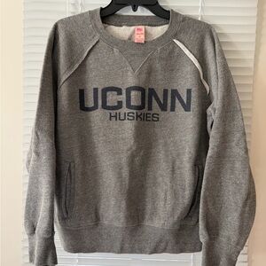 Women’s Gray UCONN Huskies Crewneck Sweater